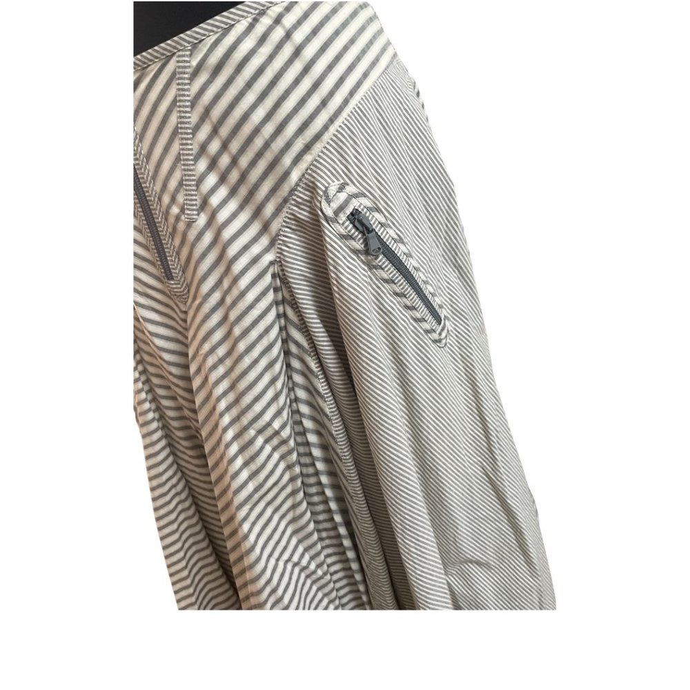 Donna Karen Striped Natural and Gray Pouf skirt Size 6 - Picture 5 of 13